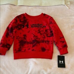 Under Armour Kids Red and Black Tie-Dye Sweatshirt